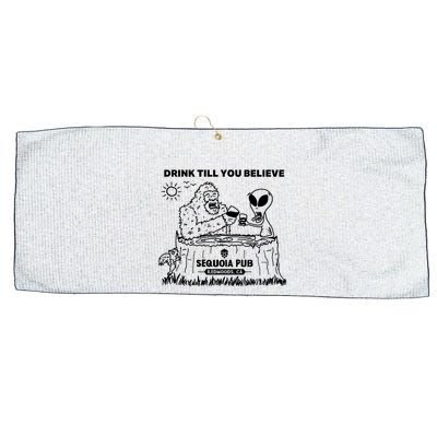 Bigfoot Alien Bar Drink Till You Believe Large Microfiber Waffle Golf Towel