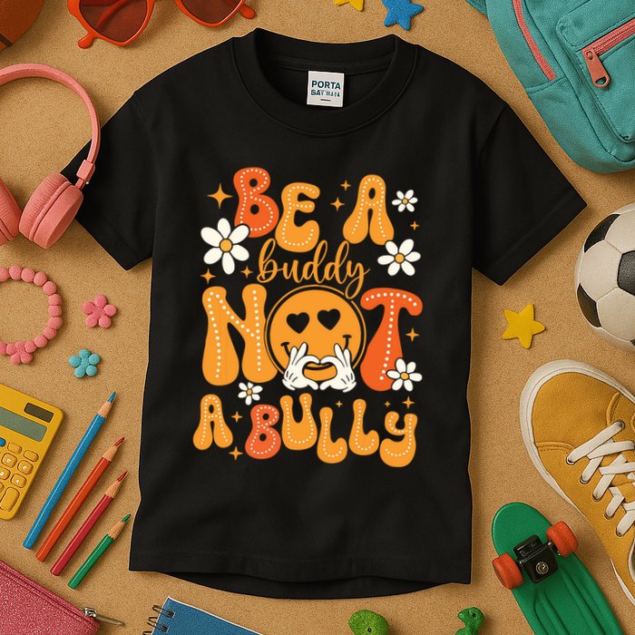 Be A Buddy Not A Bully Unity Day Orange Anti Bullying Kids T-Shirt