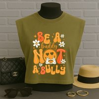 Be A Buddy Not A Bully Unity Day Orange Anti Bullying Garment-Dyed Women's Muscle Tee
