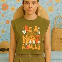 Be A Buddy Not A Bully Unity Day Orange Anti Bullying Garment-Dyed Women's Muscle Tee