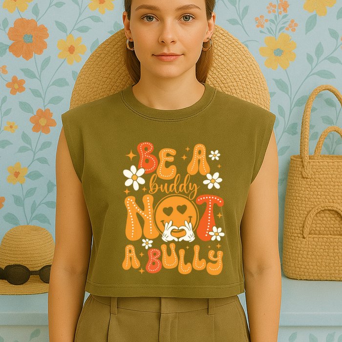 Be A Buddy Not A Bully Unity Day Orange Anti Bullying Garment-Dyed Women's Muscle Tee