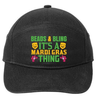 Beads And Bling It's A Mardi Gras Things 7-Panel Snapback Hat