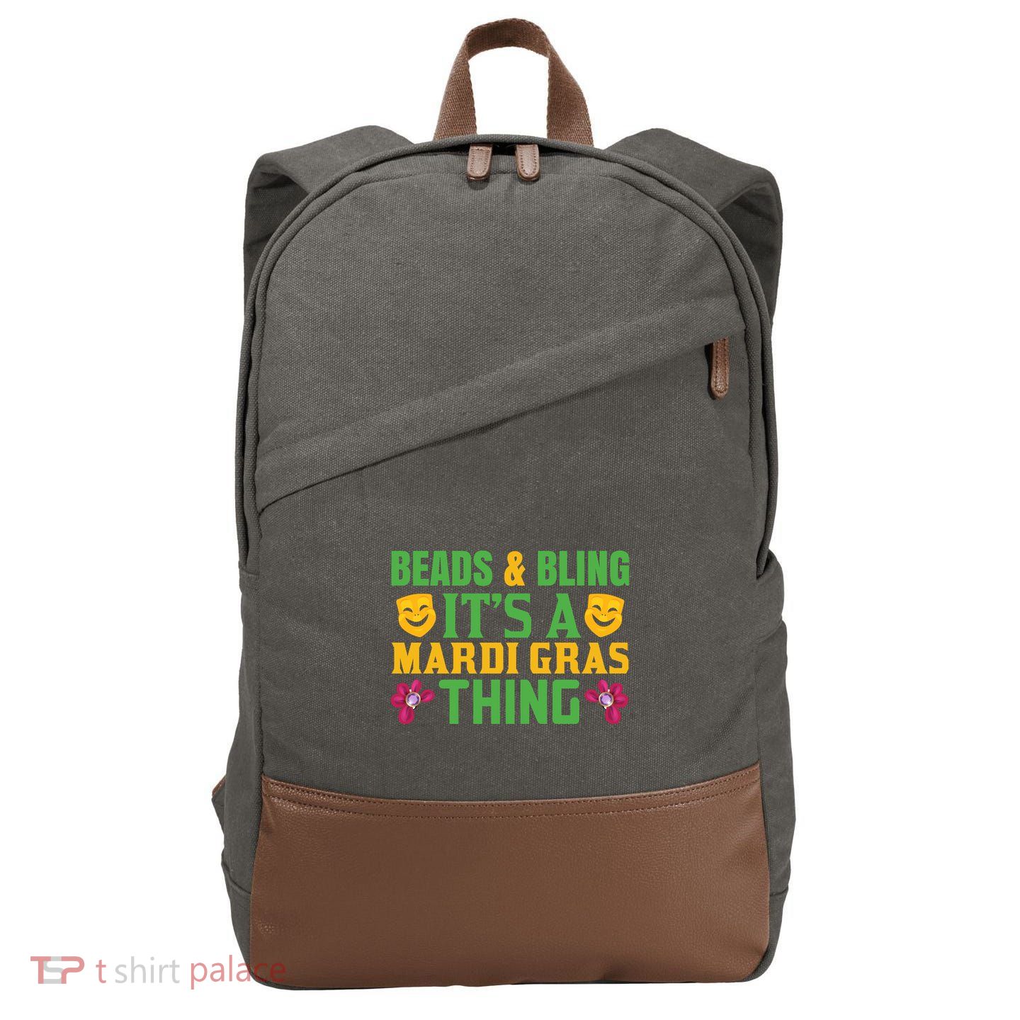 Beads And Bling It's A Mardi Gras Things Cotton Canvas Backpack