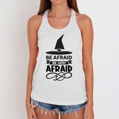 Be Afraid Be Very Afraid Women's Knotted Racerback Tank