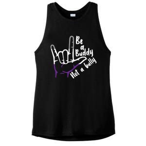 Be A Buddy Not A Bully Lgbtq Asexual Pride Flag Ladies PosiCharge Tri-Blend Wicking Tank