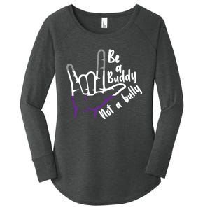 Be A Buddy Not A Bully Lgbtq Asexual Pride Flag Women's Perfect Tri Tunic Long Sleeve Shirt