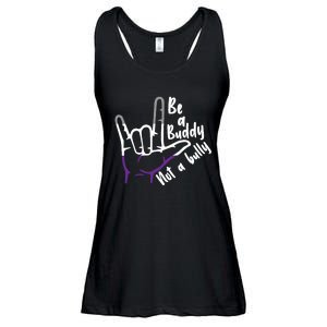 Be A Buddy Not A Bully Lgbtq Asexual Pride Flag Ladies Essential Flowy Tank