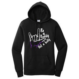 Be A Buddy Not A Bully Lgbtq Asexual Pride Flag Women's Pullover Hoodie