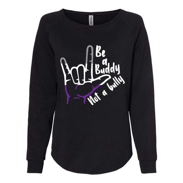 Be A Buddy Not A Bully Lgbtq Asexual Pride Flag Womens California Wash Sweatshirt