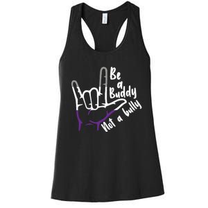 Be A Buddy Not A Bully Lgbtq Asexual Pride Flag Women's Racerback Tank