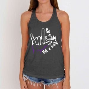 Be A Buddy Not A Bully Lgbtq Asexual Pride Flag Women's Knotted Racerback Tank