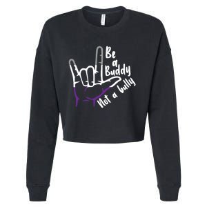 Be A Buddy Not A Bully Lgbtq Asexual Pride Flag Cropped Pullover Crew