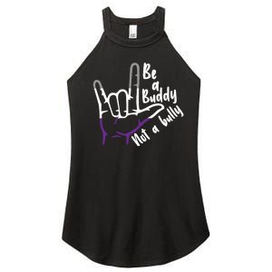 Be A Buddy Not A Bully Lgbtq Asexual Pride Flag Women's Perfect Tri Rocker Tank