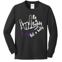 Be A Buddy Not A Bully Lgbtq Asexual Pride Flag Kids Long Sleeve Shirt