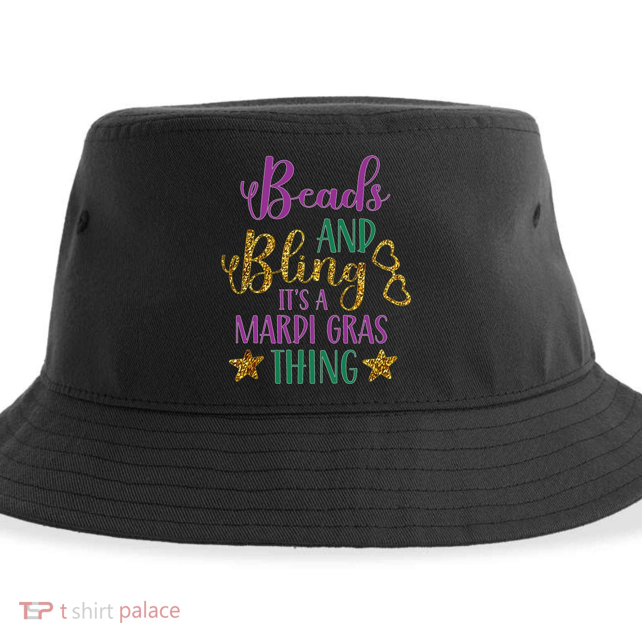 Beads And Bling It's A Mardi Gras Thing Mardi Gras Gift Sustainable Bucket Hat