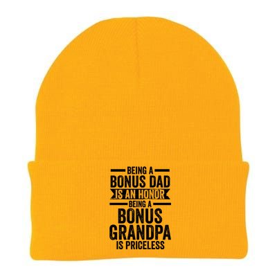 Being A Bonus Dad Is An Honor Stepfather Funny Gift Knit Cap Winter Beanie