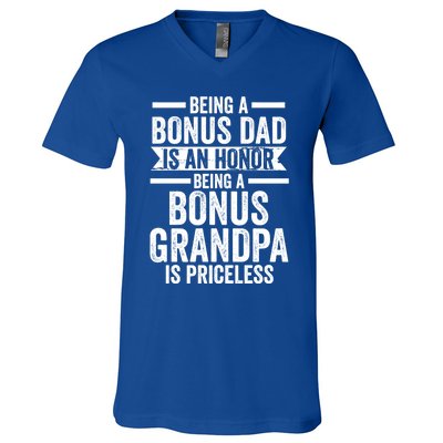 Being A Bonus Dad Is An Honor Stepfather Funny Gift V-Neck T-Shirt