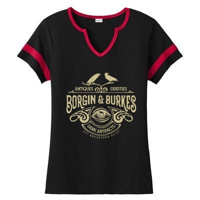 Borgin And Burkes Unusual And Ancient Wizarding Artifacts Ladies Halftime Notch Neck Tee