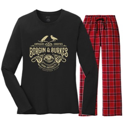 Borgin And Burkes Unusual And Ancient Wizarding Artifacts Women's Long Sleeve Flannel Pajama Set 