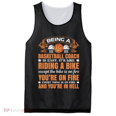 Being A Basketball Coach Is Easy Mesh Reversible Basketball Jersey Tank