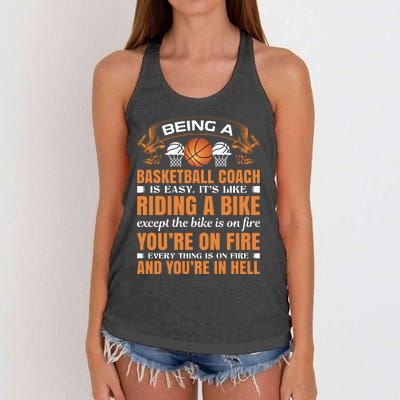 Being A Basketball Coach Is Easy Women's Knotted Racerback Tank