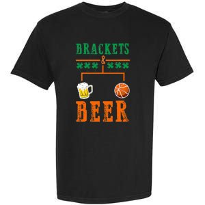 Brackets And Beer March Basketball College Garment-Dyed Heavyweight T-Shirt