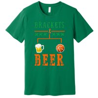 Brackets And Beer March Basketball College Premium T-Shirt