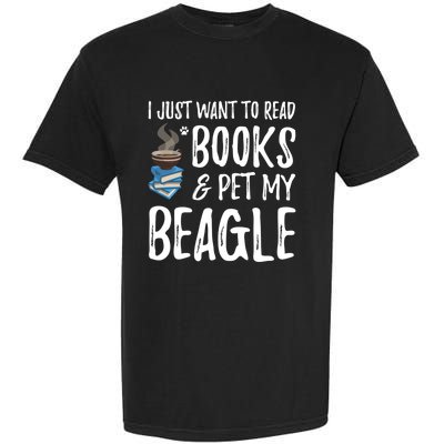 Beagle Avid Book Reader Funny Dog Mom Gift Garment-Dyed Heavyweight T-Shirt