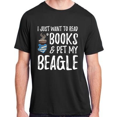 Beagle Avid Book Reader Funny Dog Mom Gift Adult ChromaSoft Performance T-Shirt