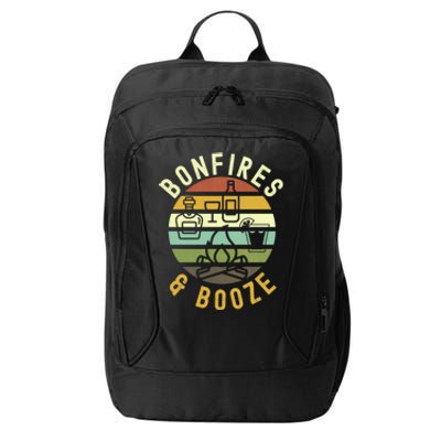 Bonfires And Booze Retro Trendy Casual Graphic Fall Gift City Backpack