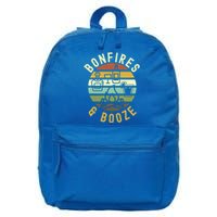 Bonfires And Booze Retro Trendy Casual Graphic Fall Gift 16 in Basic Backpack