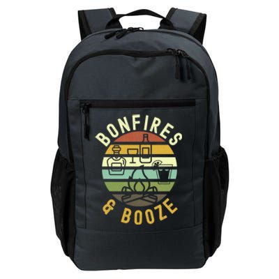 Bonfires And Booze Retro Trendy Casual Graphic Fall Gift Daily Commute Backpack