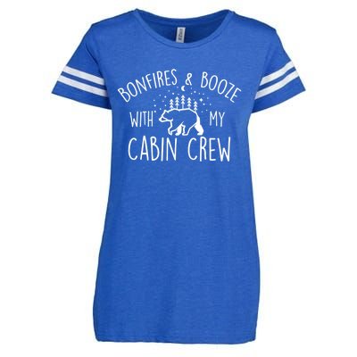 Bonfires And Booze With My Cabin Crew Cabin Bachelorette Party Gift Enza Ladies Jersey Football T-Shirt