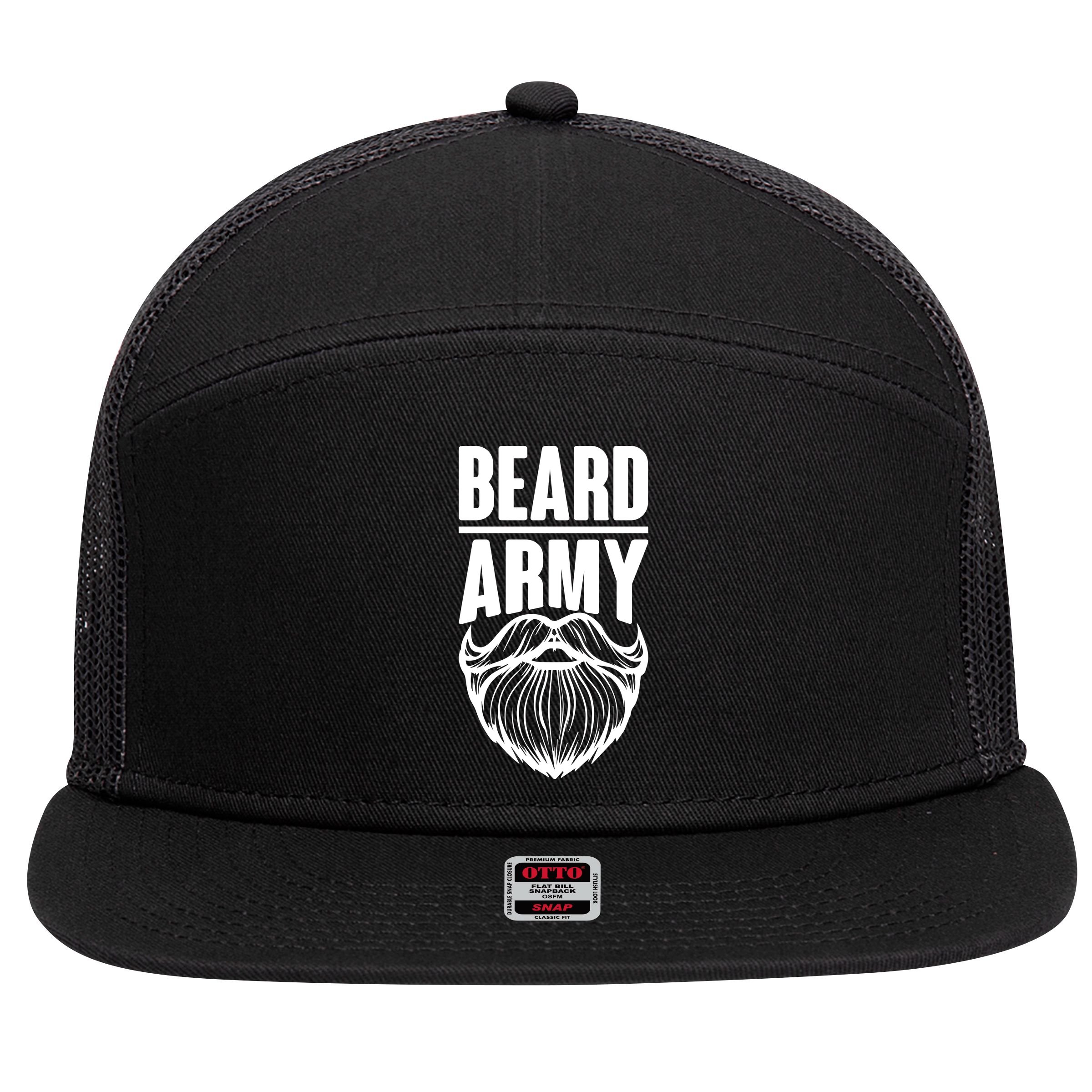 Beard Army 7 Panel Mesh Trucker Snapback Hat