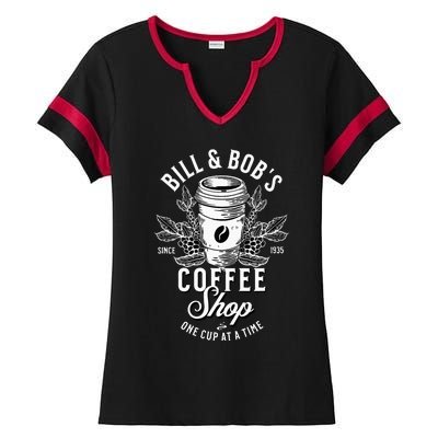 Bill And Bobs Coffee Shop AA Recovery Ladies Halftime Notch Neck Tee