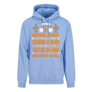 Being A Baseball Coach Is Easy It's Like Riding A Bike Unisex Surf Hoodie