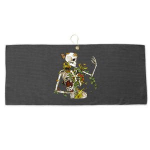 Bones And Botany Funny Skeleton Plants Botanical Gift Large Microfiber Waffle Golf Towel