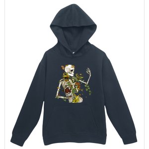 Bones And Botany Funny Skeleton Plants Botanical Gift Urban Pullover Hoodie