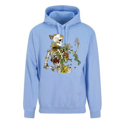 Bones And Botany Funny Skeleton Plants Botanical Gift Unisex Surf Hoodie