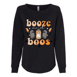 Booze And Boos Retro Halloween Ghoul Womens California Wash Sweatshirt