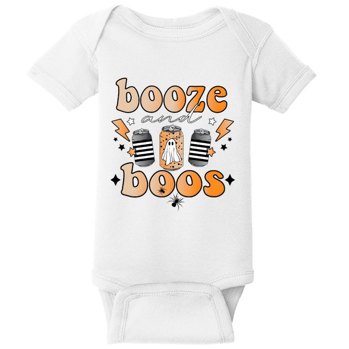 Booze And Boos Retro Halloween Ghoul Baby Bodysuit