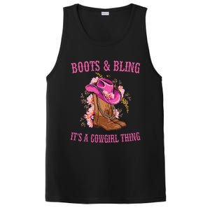 Boots And Bling Its A Cowgirl Thing Cute Love Country Life PosiCharge Competitor Tank