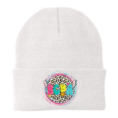 Behavior Analyst BCBA Leopard Groovy Knit Cap Winter Beanie