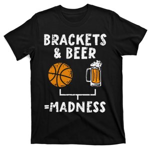 Brackets And Beer Madness Funny Drinking Baller T-Shirt