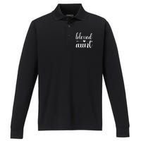 Blessed aunt Performance Long Sleeve Polo