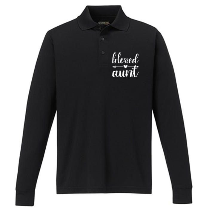 Blessed aunt Performance Long Sleeve Polo