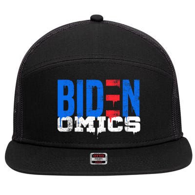 Bidenomics Anti Biden Admin President Joe BidenS Economics 7 Panel Mesh Trucker Snapback Hat