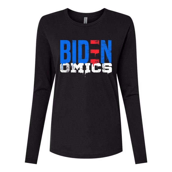 Bidenomics Anti Biden Admin President Joe BidenS Economics Womens Cotton Relaxed Long Sleeve T-Shirt