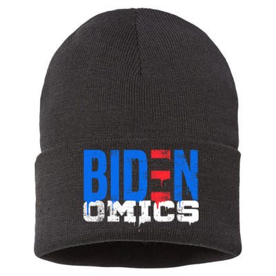 Bidenomics Anti Biden Admin President Joe BidenS Economics Sustainable Knit Beanie