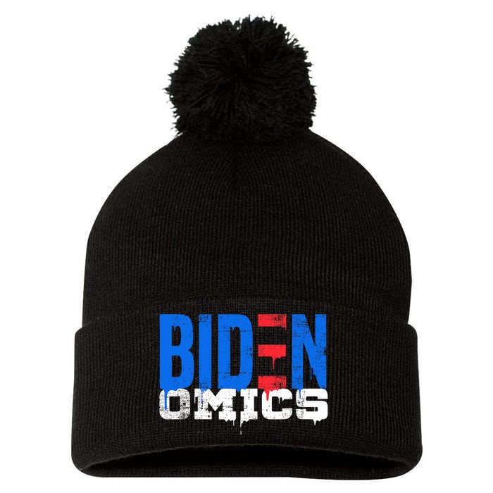 Bidenomics Anti Biden Admin President Joe BidenS Economics Pom Pom 12in Knit Beanie